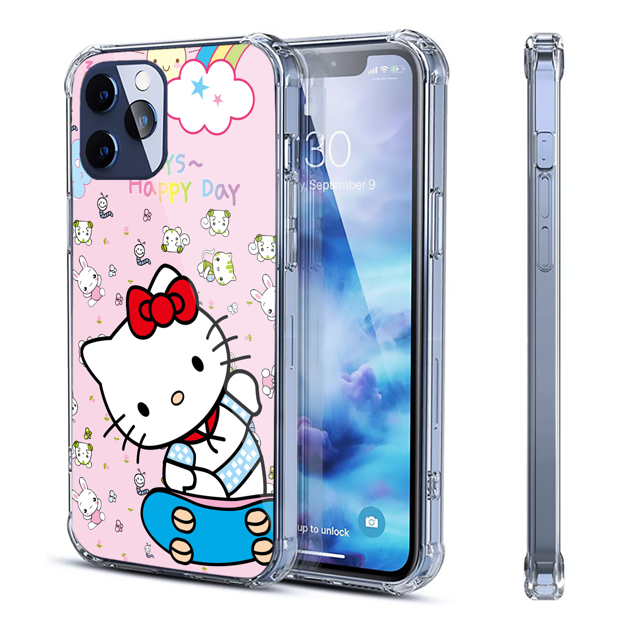 （画像用） Hello Kitty ハローキティ 【iPhone 12シリーズ対応】透明スマホケース（クリアソフトケース）